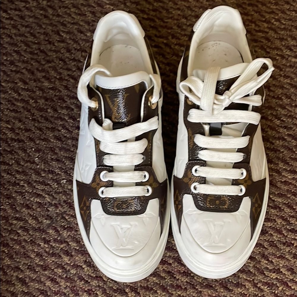 Louis Vuitton White and Brown Men's Sneakers